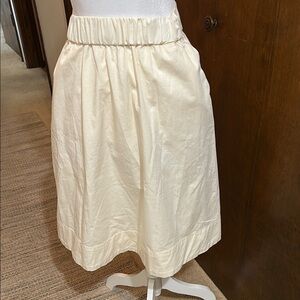 EVERLANE WOMENS TWO POCKRT NOIROHIO VINTAGE CREAM ORGANIC COTTON SKIRT SZ 00